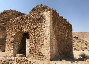عکسی از مرمت چهارتاقی رستاق در سال ۱۳۹۹