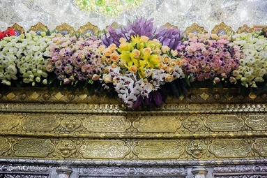گل آرایی ضریح مطهر حضرت معصومه (س)