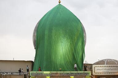 رونمایی از گنبد جدید حرم امامزاده طاهر بن زین العابدین (ع)