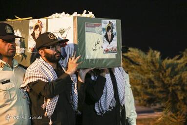 مراسم تشییع پیکر شهید تازه تفحص شده‌ی‌ِ مدافع حرم، حیدر جلیلی از شهدای تیپ فاطمیون