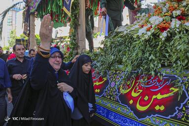 پیکر مطهر شهید تازه تفحص شده عیسی شجاعی در کرج