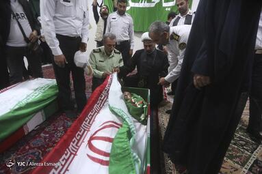 مراسم وداع با شهدای پلیس راه سیستان و بلوچستان در معراج شهدای تهران