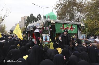 مراسم تشییع پیکر دو شهید مدافع حرم در شهرک اکباتان تهران