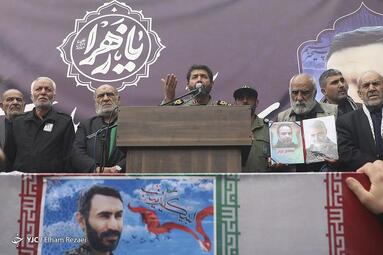 مراسم تشییع پیکر دو شهید مدافع حرم در شهرک اکباتان تهران
