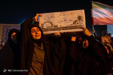 وداع با پیکر ۱۱۰ شهید گمنام در باغ موزه دفاع مقدس