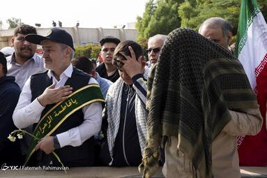 تشییع پیکر پاک و مطهر شهید گمنام دفاع مقدس در منطقه ویژه اقتصادی پتروشیمی