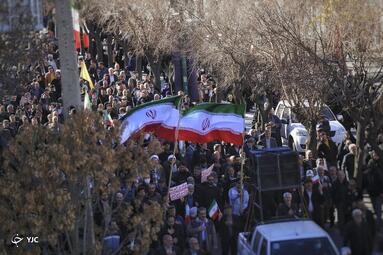 راهپیمایی مردم همدان در محکومیت حادثه تروریستی کرمان