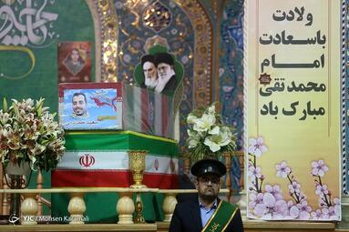 مراسم وداع با پیکر مطهر شهید سعید کریمی و شهید علی آقازاده از شهدای حمله تروریستی رژیم صهیونیستی به دمشق