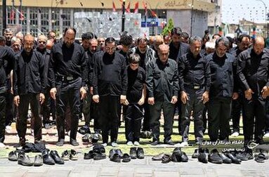 اقامه نماز ظهر روز عاشورا در روستای گنجه رودبار استان گیلان