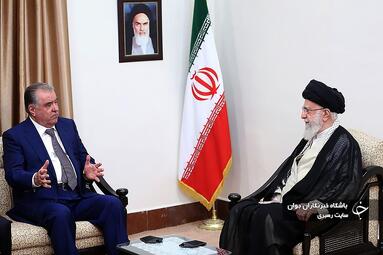 دیدار رئیس‌جمهور تاجیکستان  آقای امامعلی رحمان رئیس جمهور تاجیکستان و هیأت همراه،  با رهبر انقلاب 