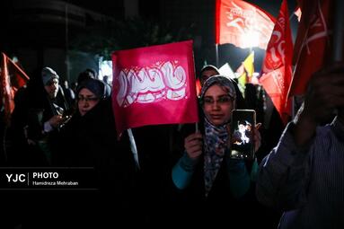 تجمع خودجوش مردمی در میدان فلسطین تهران در اعتراض به یاوه گویی‌های ترامپ