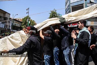 خیمه‌سوزان عاشورا در چهارراه گلوبندک؛ تجلی سوگ حسینی در قلب تهران
