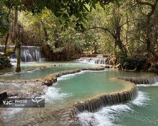 نمایی از آبشار گوانگ سی، لائوس